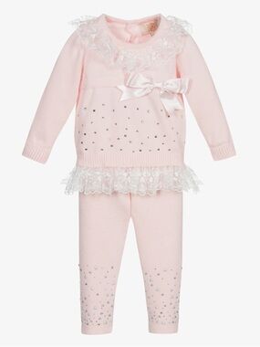 Caramelo Girls' Pink Knit set